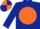 Dark Blue, Orange disc, quartered cap