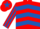 Red, Royal Blue chevrons, striped sleeves and star on cap