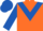 Orange, Royal Blue chevron, sleeves and cap