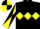 BLACK, yellow triple diamond, yellow sleeves, black diabolo, black & yellow quartered cap