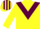 Yellow, Maroon chevron, striped cap