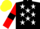 Black, White stars, Red sleeves, Black armlets, Yellow cap