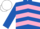 Royal Blue, Pink chevrons, White cap