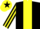 BLACK, yellow panel, striped sleeves, yellow cap, black star