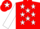 RED, white stars, white sleeves, white star on cap
