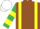 Brown, Yellow braces, Emerald Green and Yellow hooped sleeves, White cap