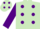 Light Green, Purple spots, sleeves and spots on cap