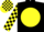Black, Yellow disc, checked sleeves and cap