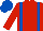 RED, ROYAL BLUE braces, ROYAL BLUE cap