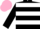 Black, White hoops, Pink cap