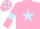 Pink, light blue star, armlets and stars on cap