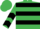 Emerald Green, Black hoops, chevrons on sleeves