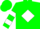 GREEN, White Diamond, White Bars on Sleeves