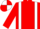 RED, white braces, quartered cap