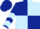 Dark Blue and Light Blue (quartered), chevrons on sleeves, Dark Blue cap