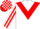 White, Red chevron, striped sleeves, check cap