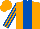 Orange, Royal Blue stripe, striped sleeves
