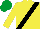 Yellow, Black sash, Emerald Green cap