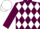 MAROON & WHITE DIAMONDS, white cap