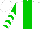 White, Green Panel, White Chevrons on Green Sleeves, White Cap