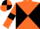 Orange and black diabolo, orange sleeves, black armlets, quartered cap