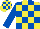 YELLOW & ROYAL BLUE CHECK, royal blue sleeves, check cap