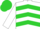 White, blue & lime green chevrons, matching cap