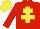 Red, Yellow Cross of Lorraine and cap