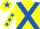 Yellow, Royal Blue cross belts, Yellow sleeves, Royal Blue stars, Yellow cap, Royal Blue star