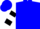 BLUE, White & Black 'V', White & Black Hoops on Slvs