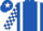 ROYAL BLUE, WHITE braces, checked sleeves, ROYAL BLUE cap, WHITE star