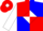 Red & blue quarters, white Zia, white OC, white diamond sleeves