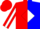 Red & blue diagonal halves, white diamond, red HT, white diamond stripe on slvs