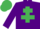Purple, Emerald Green Cross of Lorraine, Emerald Green cap