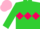 Lime Green, Hot Pink Diamond Belt, Lime Green Sleeves, Pink Cap