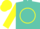 Turquoise, Yellow Circle on Sleeves, Yellow Cap