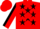 Red, black stars, red 'JR' and red star stripe on sleeves, red cap