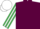 Maroon, Emerald Green and White striped sleeves, White cap
