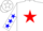 White, Blue 'P' on Red Star, Red and Blue Stars on Sleeves