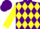 Purple,Yellow Diamonds, Purple Bars on Yellow Sleeves