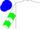 White, green and blue 'NG', green chevrons on sleeves, green and blue cap