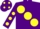 PURPLE, large yellow spots, yellow spots on sleeves, purple cap, yellow spots