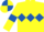 Yellow, Royal Blue triple diamond and armlets, Royal Blue and Yellow quartered cap