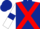 Dark Blue, Red cross belts, White sleeves, Dark Blue armlets
