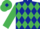 Dark Blue and Emerald Green diamonds, Emerald Green sleeves, Emerald Green cap, Dark Blue diamond