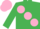 Emerald Green, large Pink spots, Pink cap