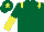 Dark Green, Yellow epaulets, halved sleeves and star on cap