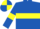 Royal Blue, Yellow hoop and armlets, quartered cap