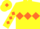 Yellow, Orange triple diamond, diamonds on sleeves, Yellow cap, Orange diamond