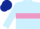 Light Blue, Mauve hoop, Dark Blue cap